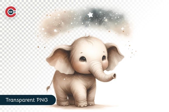 Download Elephant Calf Gazing at Starry Sky - Calf Collection