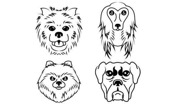 Download Dog Head Line Art Illustration - Dog head line art Collection