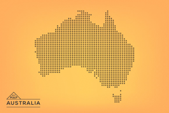 Download Pixel Dot Map of Australia Vector Design - Australia vector Collection