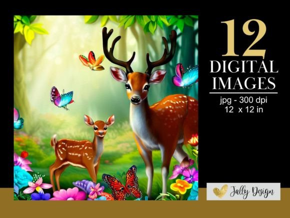 Download Deer and Its Calf AI Illustrations Pack - Calf Collection