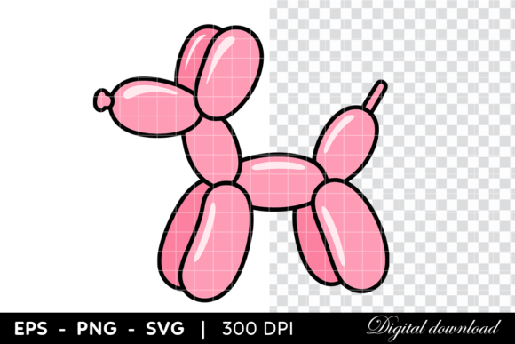 Download Pink Balloon Dog Animal Illustration - Animal illustration Collection