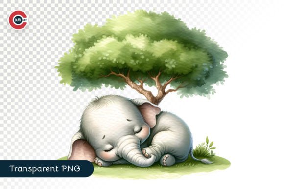 Download Elephant Calf Napping Under a Tree - Calf Collection