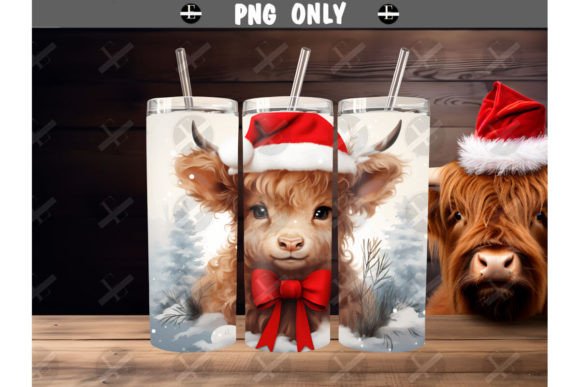 Download Christmas Tumbler Wraps - Highland Calf - Calf Collection