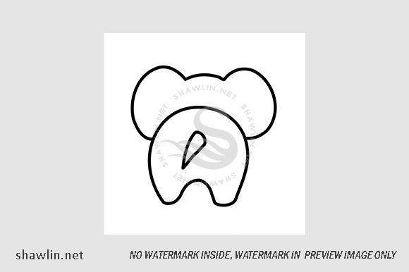 Download Cute Elephant Calf Butt Illustration - Calf Collection